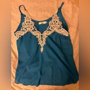 Blue Lace Trim Camisole